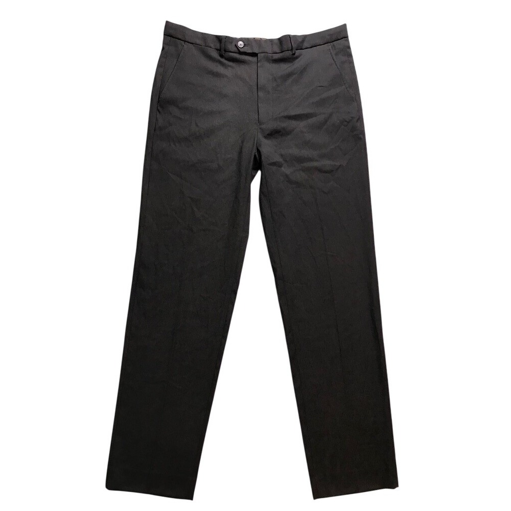 Nautica Dress Pants Mens 36 Olive Green Flat Front Stretch Gaff NAF4452